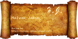 Halvax Jakus névjegykártya